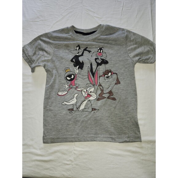 Looney Tunes Multi-Character Shirt Kid S 7 Bugs Bunny Taz Daffy Marvin Sylvester - Picture 1 of 4